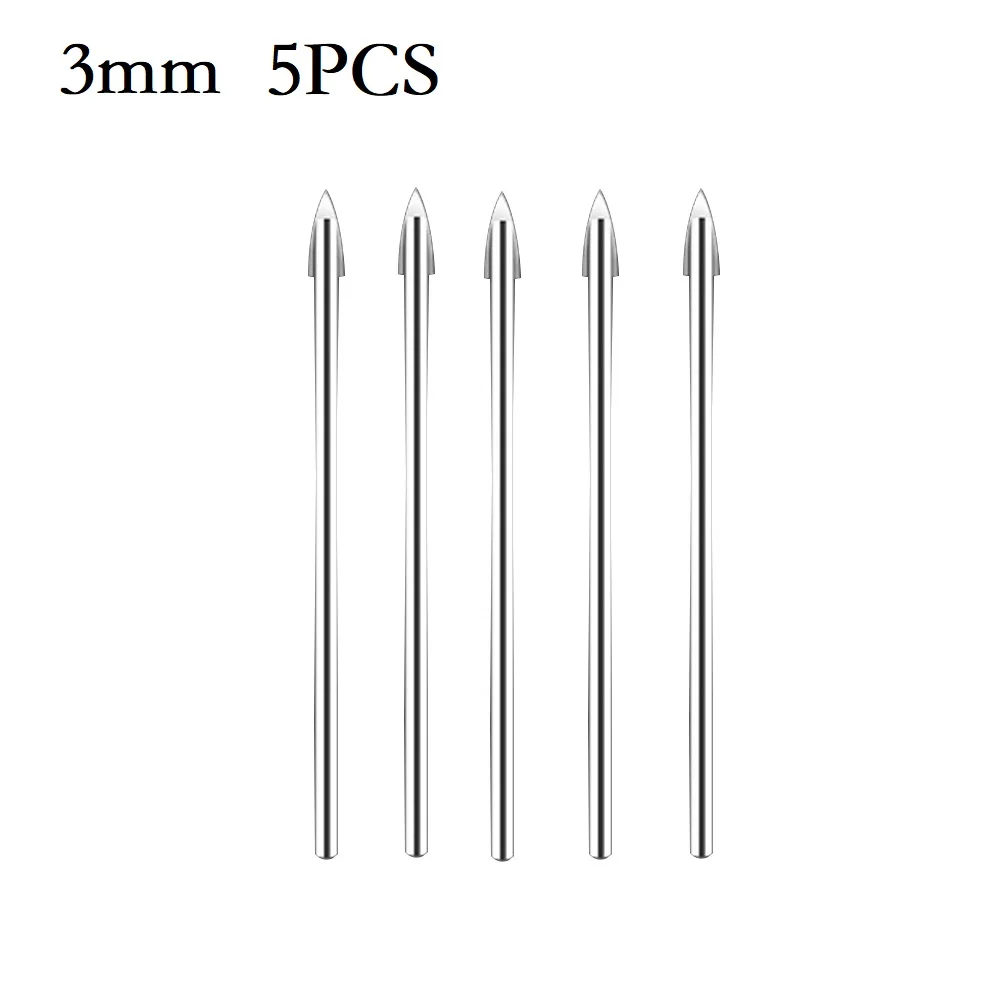 5PCS 3-12mm Glass Drill Bit Tungsten Carbide Tipped For Wood Plastic Ceramic Tile Universal Drilling Tool Hole Opener 15pcs 3mm to 16mm glass drill bit set carbide tipped ceramic tile drilling bit spade drill triangle bits woodwork hole opener