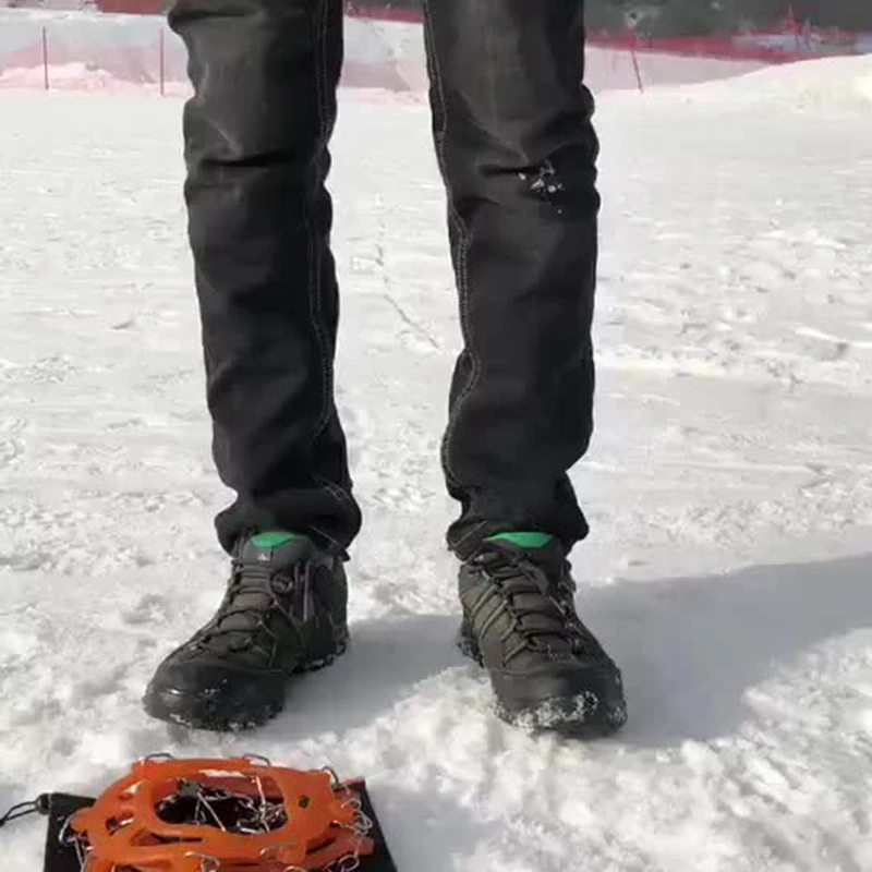 HOT-Crampons Stainless Steel Anti-Skid Ski Claws Mud Ice And Snow Anti-Skid Shoe Covers Mountaineering Anti-Skid Shoe Chains 3