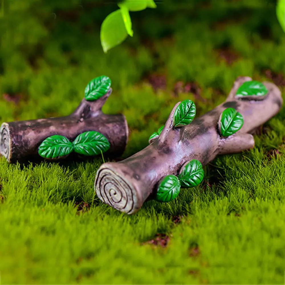 4 Pcs/set Peach Blossom Morning Glory Leave Tree Stump Bonsai Micro Landscape Moss Ornament Fairy Garden Home Decoration ornament crafts miniature ornament miniature scenery material miniature figurines resin ornaments resin crafts miniature leaf ornament miniature tree ornament