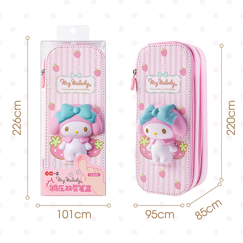 Sanrio PU Pencil Case HelloKitty Cinnamoroll Melody School Pencils Bag Pouch Pen Case Supplies Stationery pencil cases stationery box pen storage bag