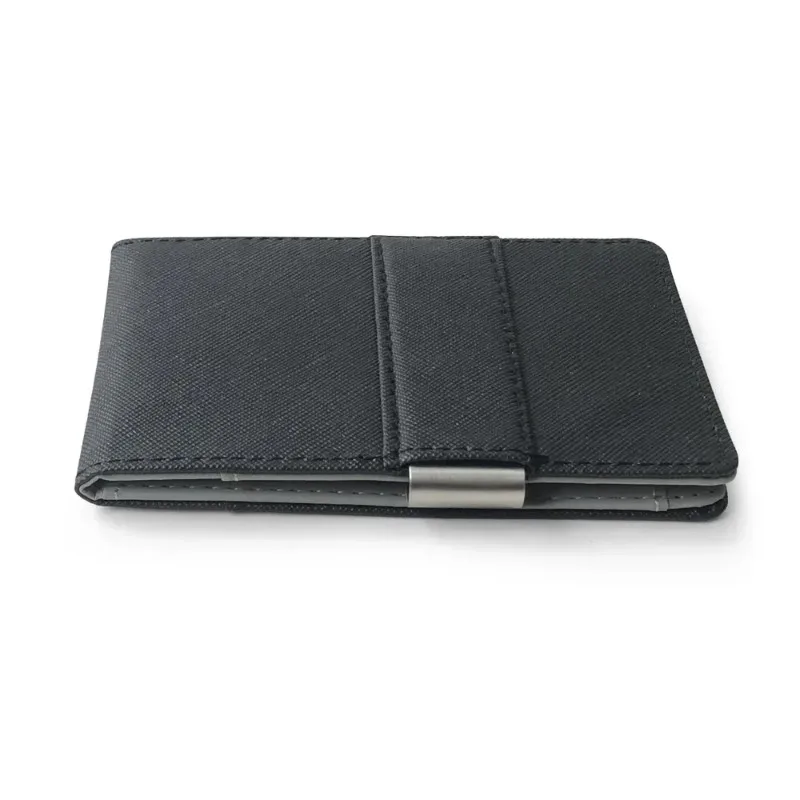 New Fashion Men's PU Leather Thin Bifold Money Clip Wallet High Quality Solid Color Female ID Credit Card Purse Cash Wallet
