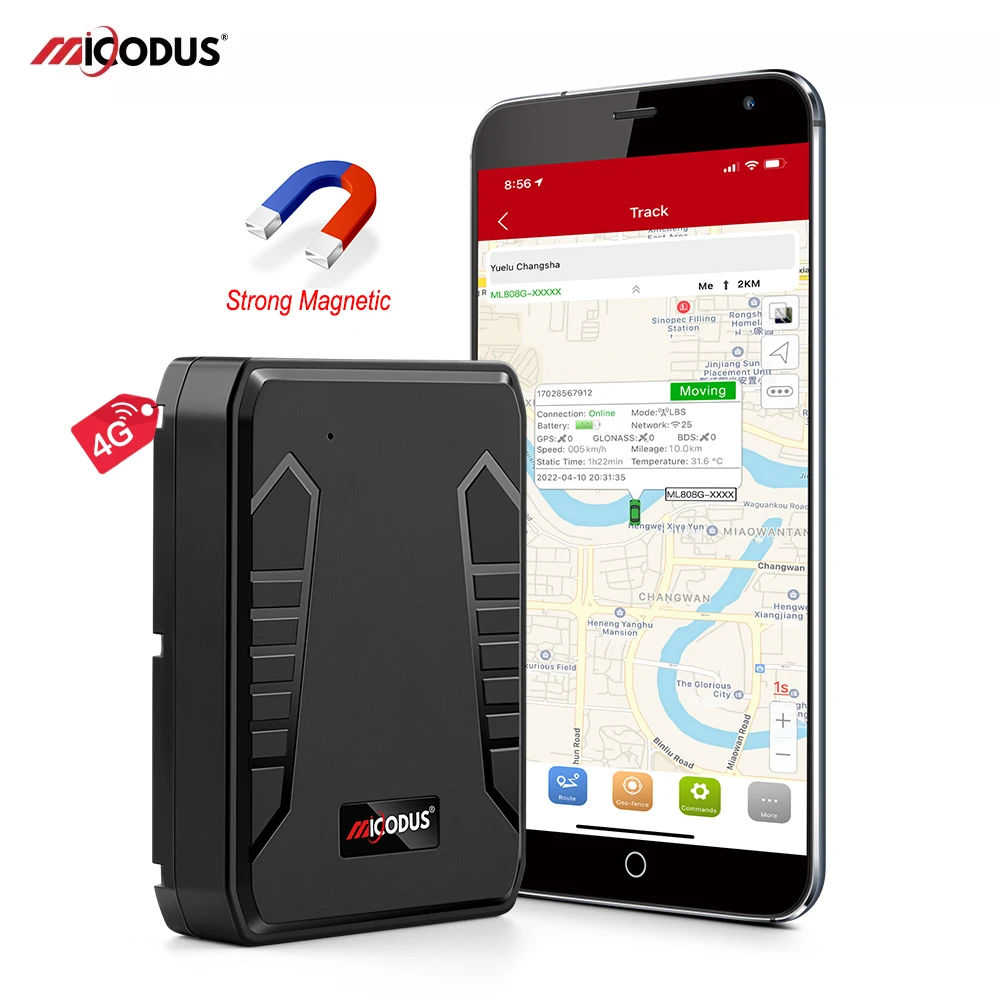 Car 4G GPS Tracker MiCODUS Magnet Asset GPS Tracking Device ML808G 10000Mah Vehicle Alarm No Monthly Fee Voice Monitor Geofence