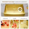 33 Inch Luxury Gold Farmhouse Sink Workstation undermount 16 Gauge Stainless Steel Apron Front Gold kitchen Sink 3