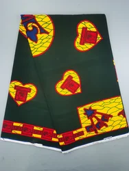 Authentic Wax Print Fabric African Dress Material 100% Cotton, 6 Yards - 950g (Colorful)