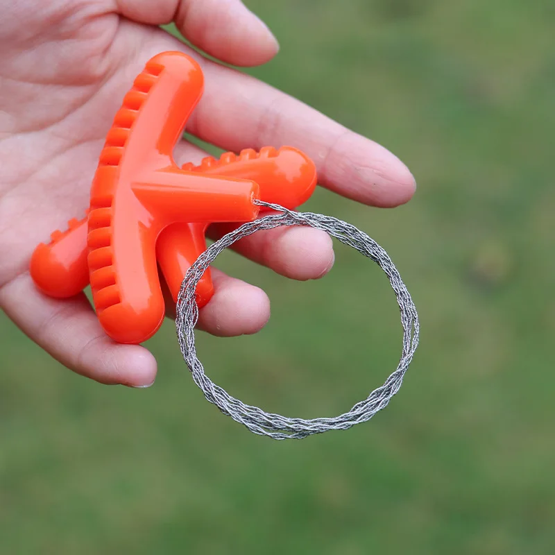 70cm Portable Stainless Steel Wire Saw Finger Handle Outdoor Camping Hiking Pocket Manual Cutting Chain Saws Survive Tool
