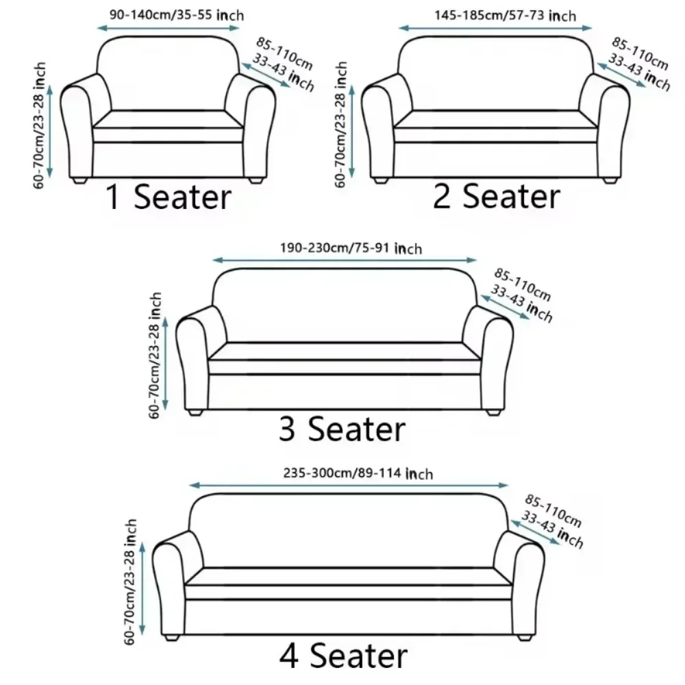 1/2/3/4 Seater Printed Sofa Cover Stretch Couch Cover Sofa Slipcovers  for Living Room Hotel Washable Furniture Protector, 1PC 2