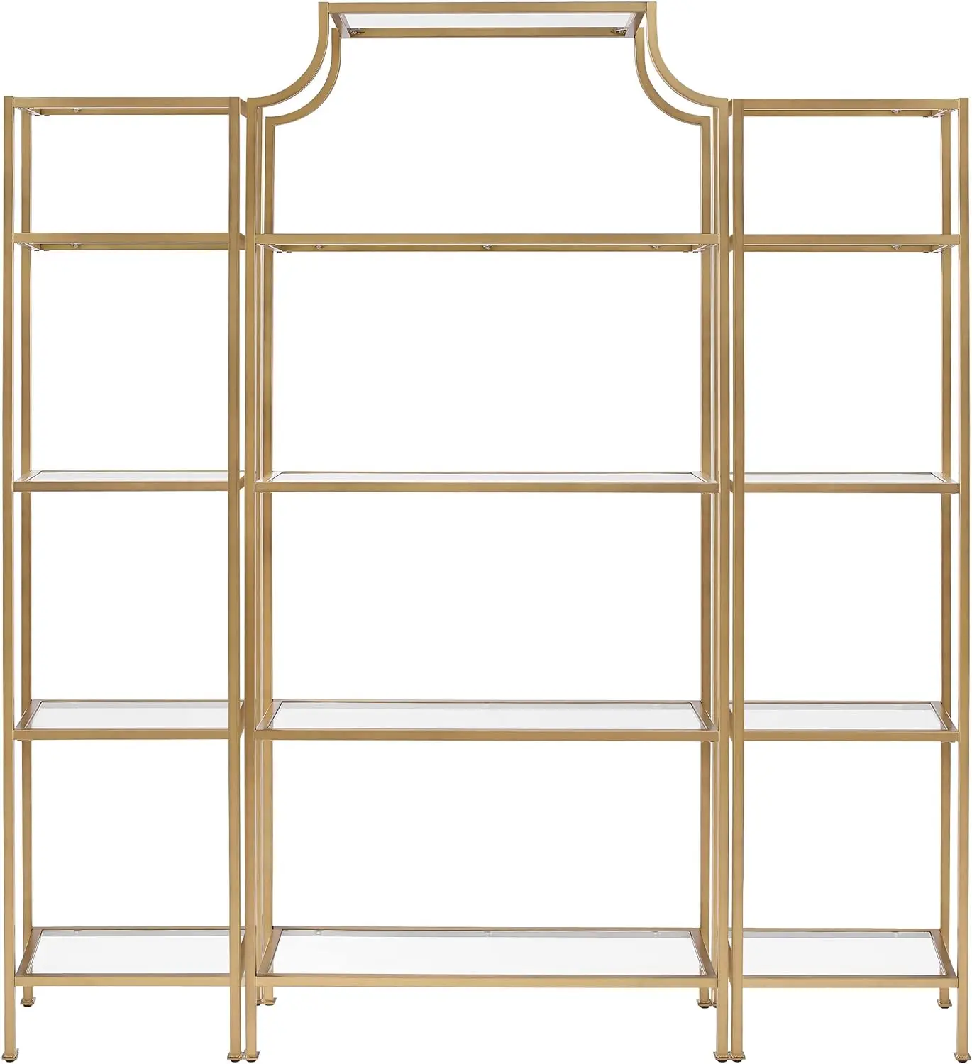 

Crosley Furniture Aimee 3-Piece Etagere Bookcase Set - Gold and Glass