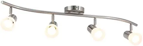 

Lighting, 4 Light S-Shaped Track Light Bar with Glass, Modern Kitchen Ceiling Light Bar Brushed Nickel XB-TR1238-4-BN Room decor