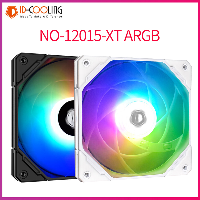 ID-COOLING NO-12015-XT Fans 120mm ARGB Ultra Thin PWM Temperature Control Water Cooling Chassis Cooling Fan Cooler for PC Case