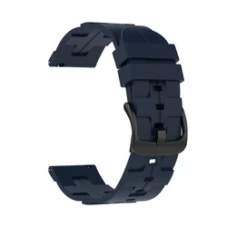 Silicone Sports Bracelet Watchband, 20mm/22mm Adjustable Strap for 22mm (Midnight Blue)
