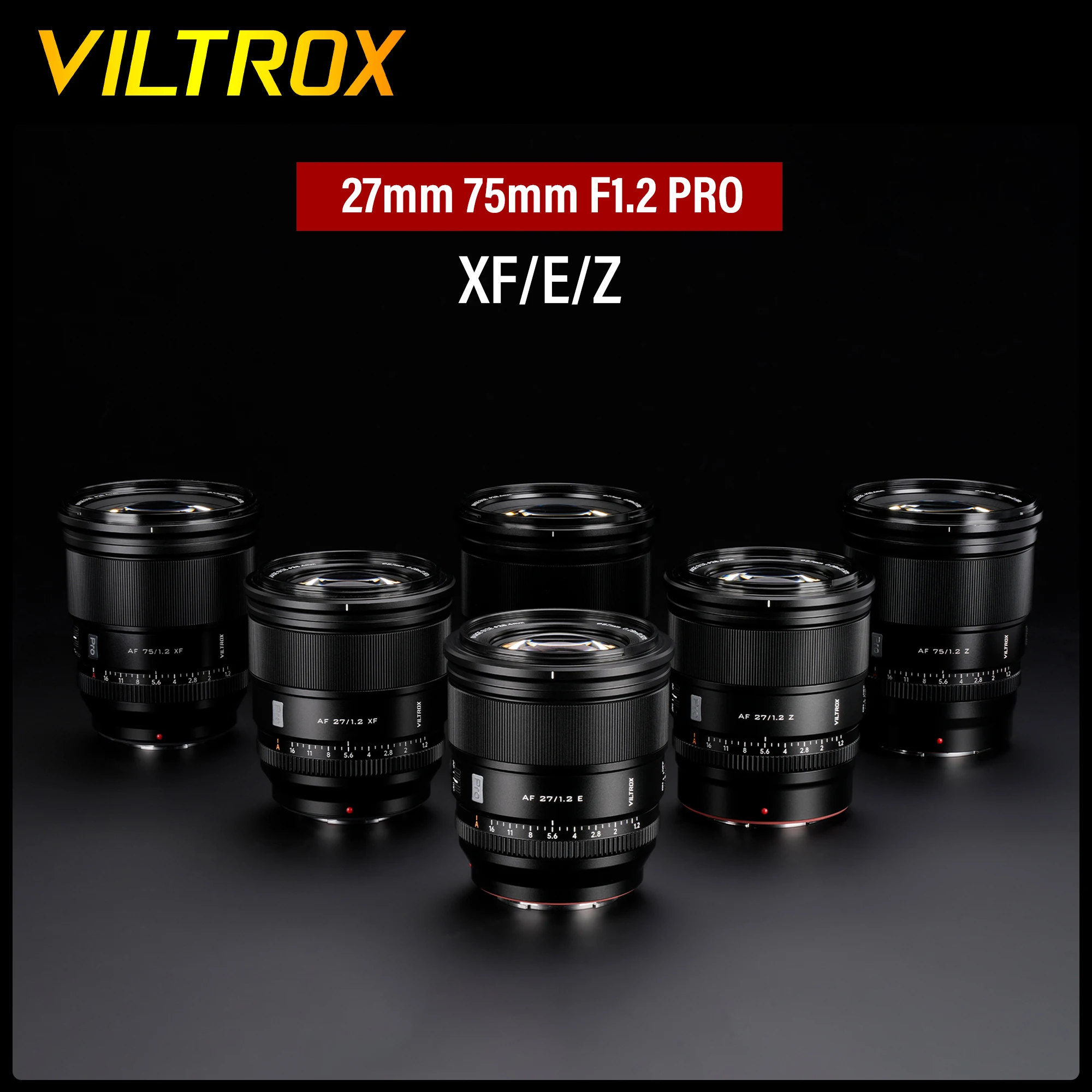 Viltrox Auto Focus Portrait Camera Lens, Grande Abertura, Cremoso Bokeh, 75mm, 27mm, F1.2 PRO, Fuji X, Sony E, Nikon Z, APS-C