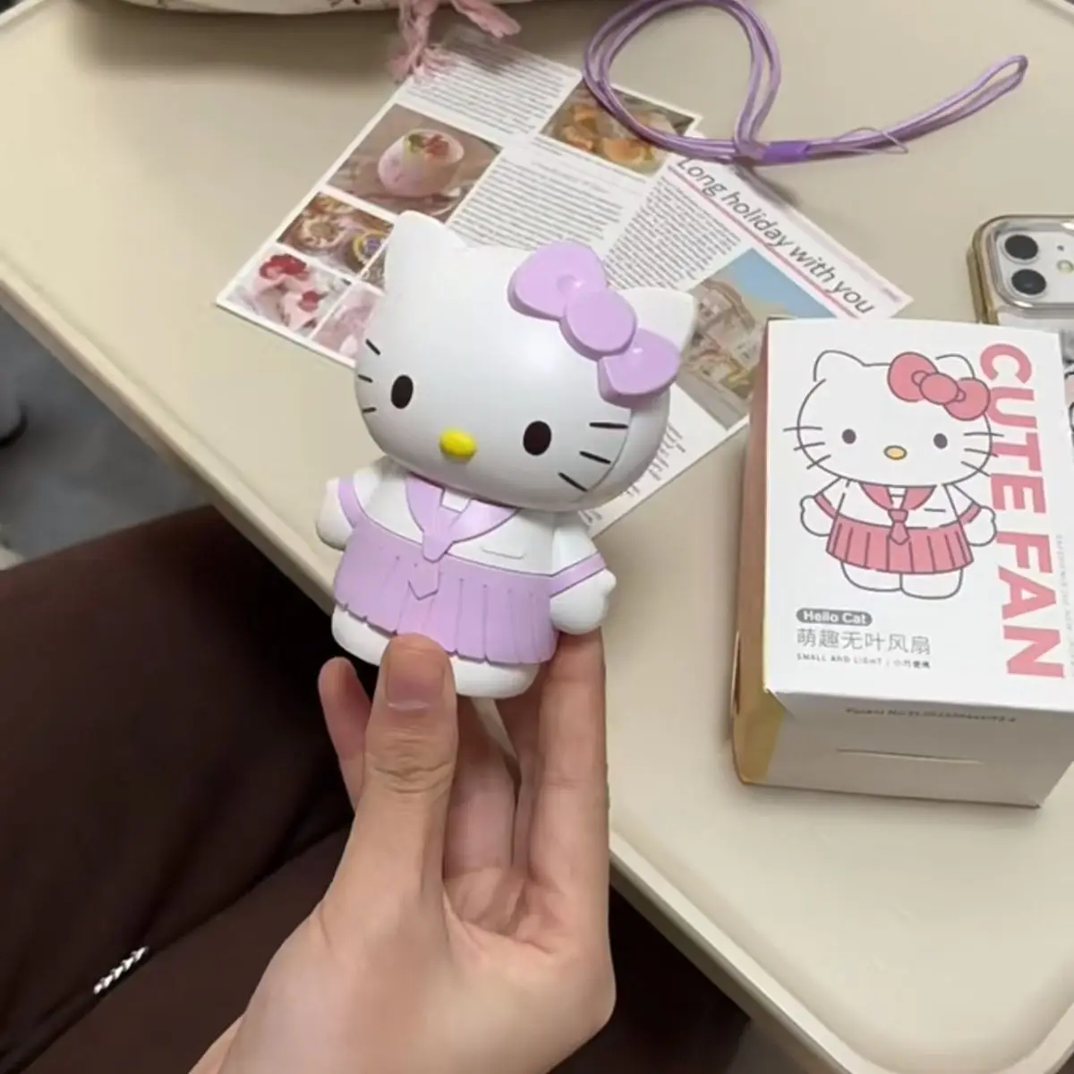 

Kawaii Sanrio мультфильм Hello Kitty Тихий Мини зарядный вентилятор портативный студенческий стационарный портативный вентилятор детские игрушки подарок для девочки