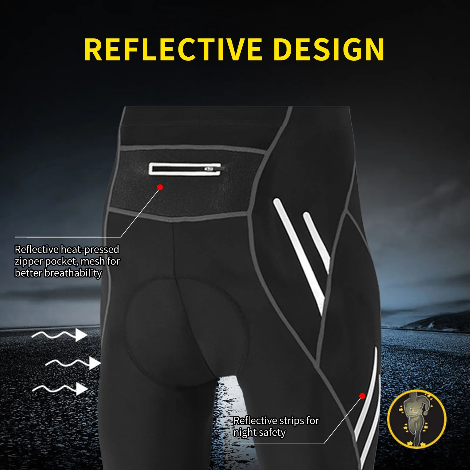 Men's Padded Bike Shorts Mountain Bike Shorts High-Elastic Outdoor Riding Wear Padded for Men Biking