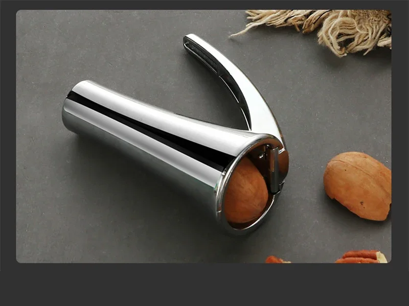 Description Picture 6 of itemZinc Alloy Pecan Nut Cracker Walnut Nutcracker Pine Cascanueces Sheller Funnel Frosted Grips Pliers Clamp Kitchen Tool