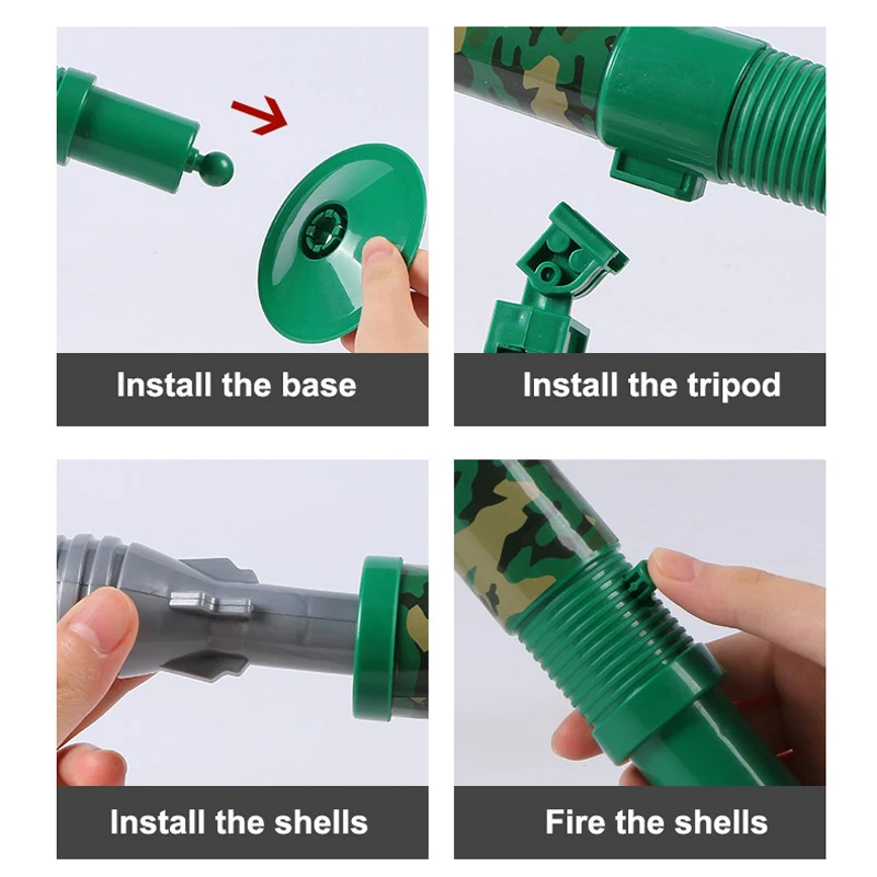 2024 New Simulation Mortar Small Children's Automatic Rocket Launcher Toy with 6 Luminous Shells Toy Gun Set Children's Gift 5