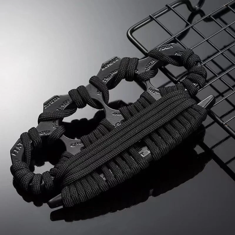 

Outdoor Multifunctional Tools Self-dense Four Iron Finger With Rope Protector Window Breaker Thicken Fighting For Camping Home