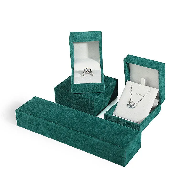 

High End Flannel Ring Box European Style Light Luxury Jewelry Box Ring Earring Pendant Necklace Packaging Case Gift Box