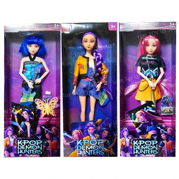 2025 Kpop Demon Hunters Action Figure Toy Rumi Mira Zoey Beautiful Princess Baby Girl Dolls Plastic DIY Toy for Girls 1