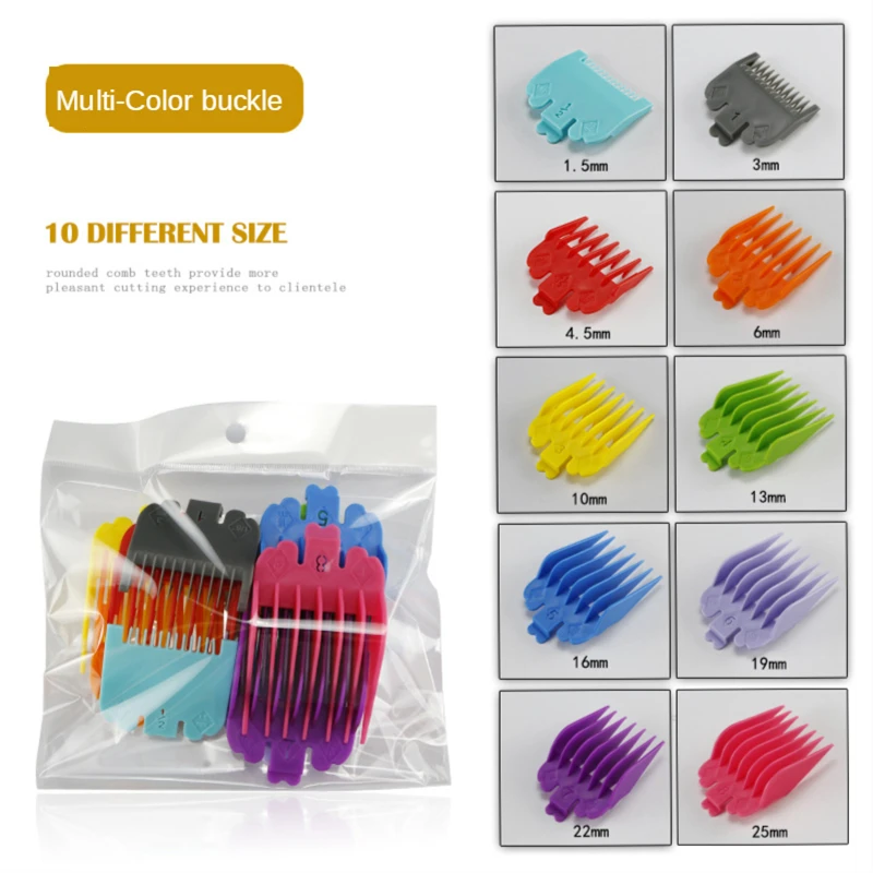 10Pcs Universal Hair Clipper Limit Comb Guide Attachment Size Barber ...