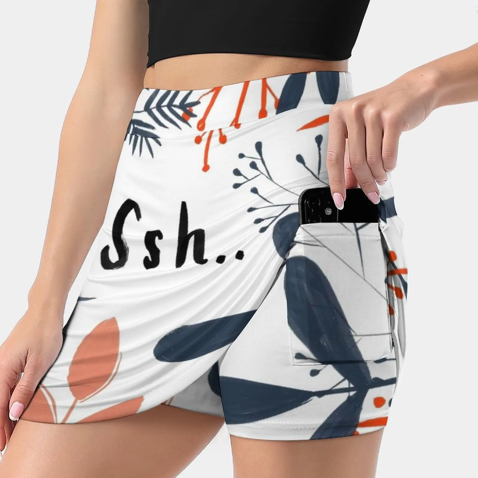 

Quiet In The Jungle Women's skirt Mini Skirts A Line Skirt With Hide Pocket Type Typography Travel Travelling Nature