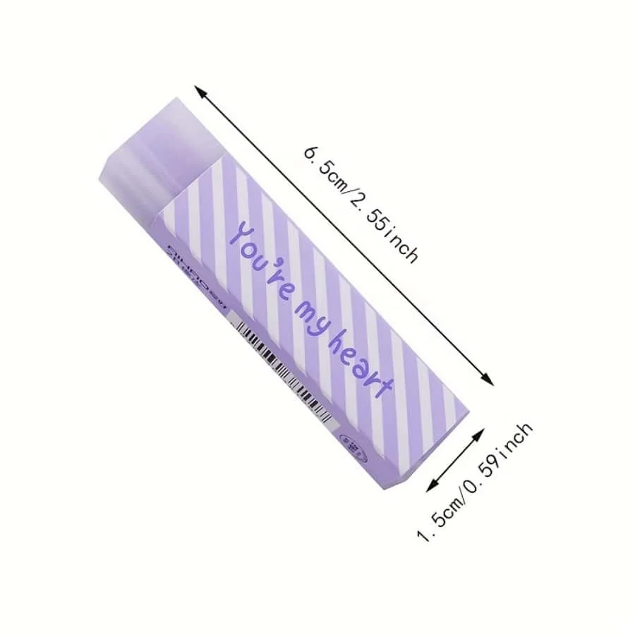 3/6개 하트 별 무늬 지우개, 귀여운 학교/가정/사무용품, 시험용 지우개, 남학생, 여학생, 십대용-사무실용