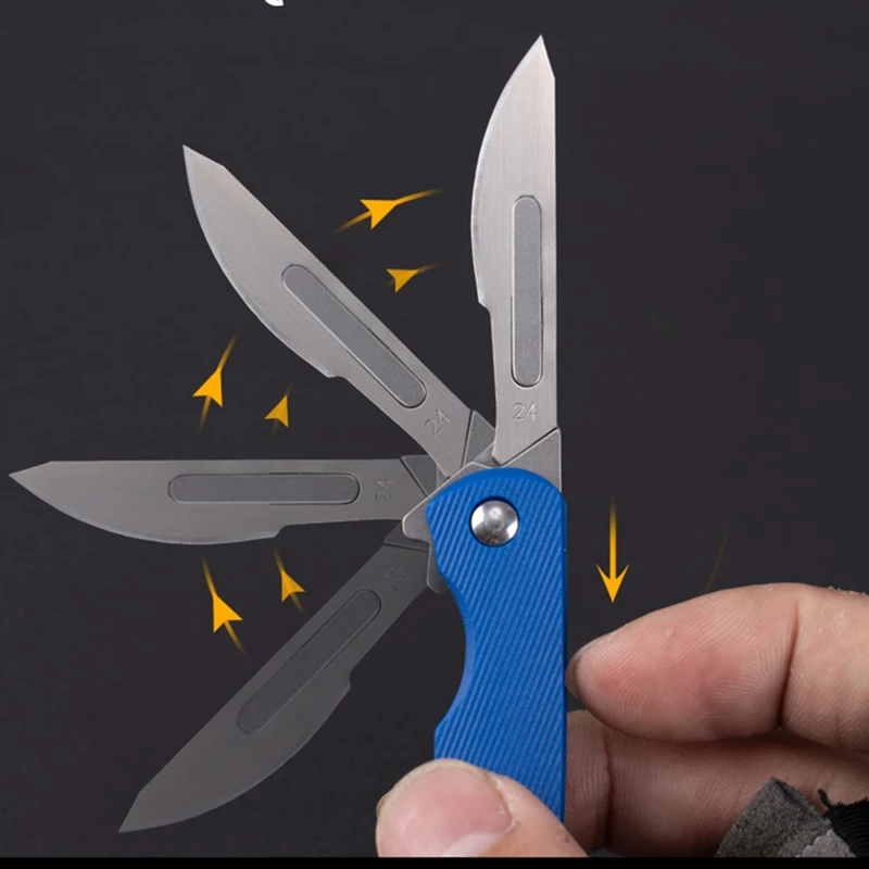Multi Colors Mini Nylon Glass Scalpel EDC Folding Scalpels Unpacking Open Box Tools Free 10 Blade Outdoor Pocket Key Knife 2