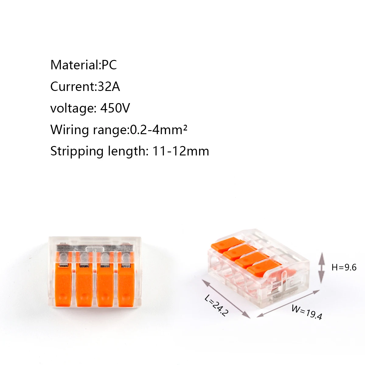 Description Picture 3 of item10Pcs Electrical Connectors Wire Block Clamp Terminal Cable Reusable Mini Quick Home Wire Terminal Connector PCT-412 PCT-413