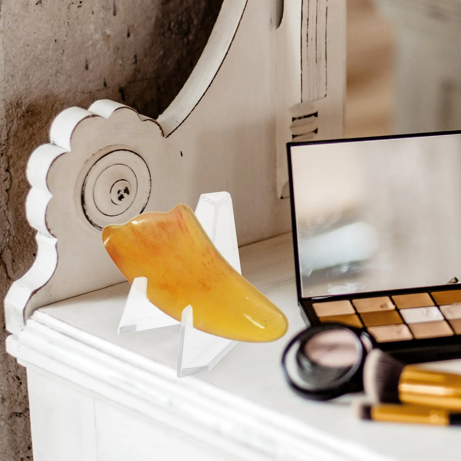 3Pcs 투명 데스크탑 스크래핑 보드 홀더 플라스틱 디스플레이 스탠드 마사지기 주최자 데스크탑 스토리지 랙 미끄럼 방지 안정적인