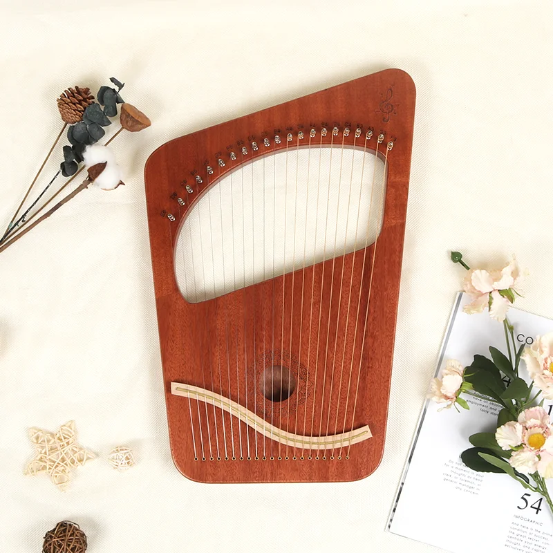 Lyre Harp 21 Strings Lyre Portable Hand Carry On Harp Piano Stringed Musical Instrument With Tuning Wrench