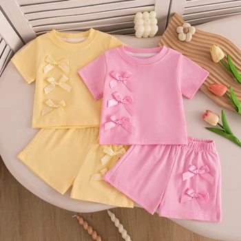 Baby Girl Bow Shorts Set 1