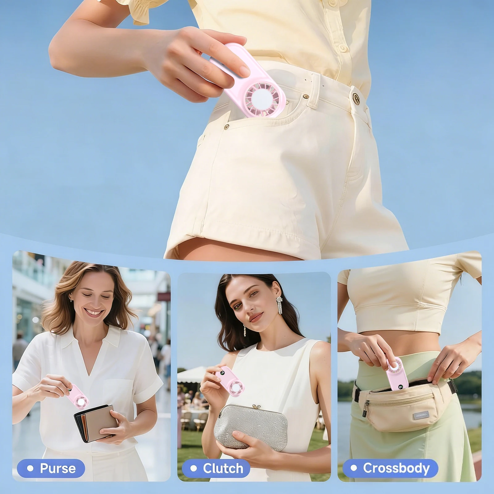 2026 New Mini Fan Small Portable Fans: Personal Makeup Handheld Fans USB Rechargeable, Lightweight Home Office Outdoor_voghion.com