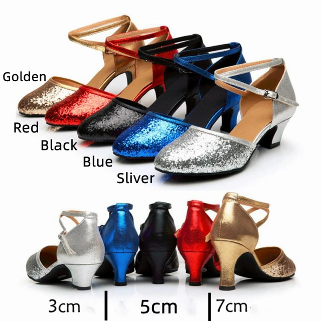 Women's Sparkling Glitter Customized Heel Latin Shoes Salsa Shoes Ballroom  Dance Shoes
