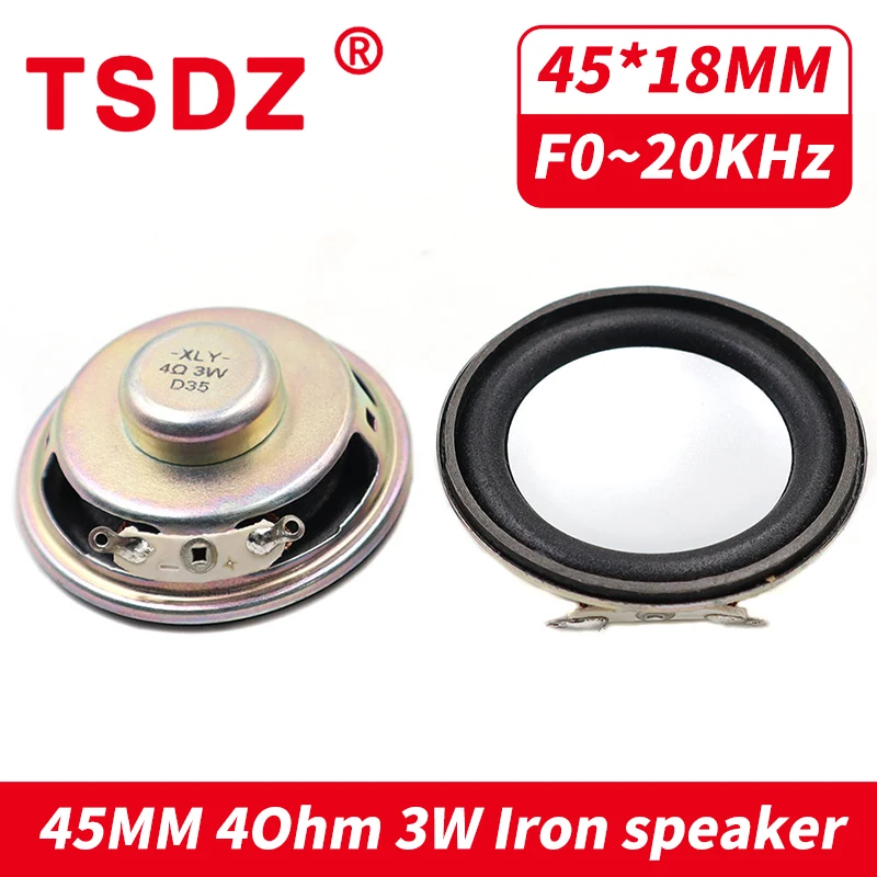 2Pcs/lot 45MM Ohm 3W Portable Audio Speaker 4Ohm 3W Full Range