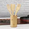 Wooden Cooking Utensil Set Bamboo Kitchen Spatula Spoons Tools Long Handle Honey Coffee Milk Teaspoon Spice Condiment Scoops 3