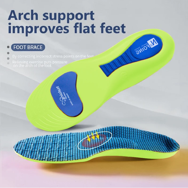 Sport Insoles Sports Insoles Orthopedic Insoles Sport Orthopedic Insoles Shoe Insoles 4D Sports Insoles Soft Men's Deodorant Insole Flat Arch Support Full Pad Elastic Massage Insole For Running Soles Hightechnology