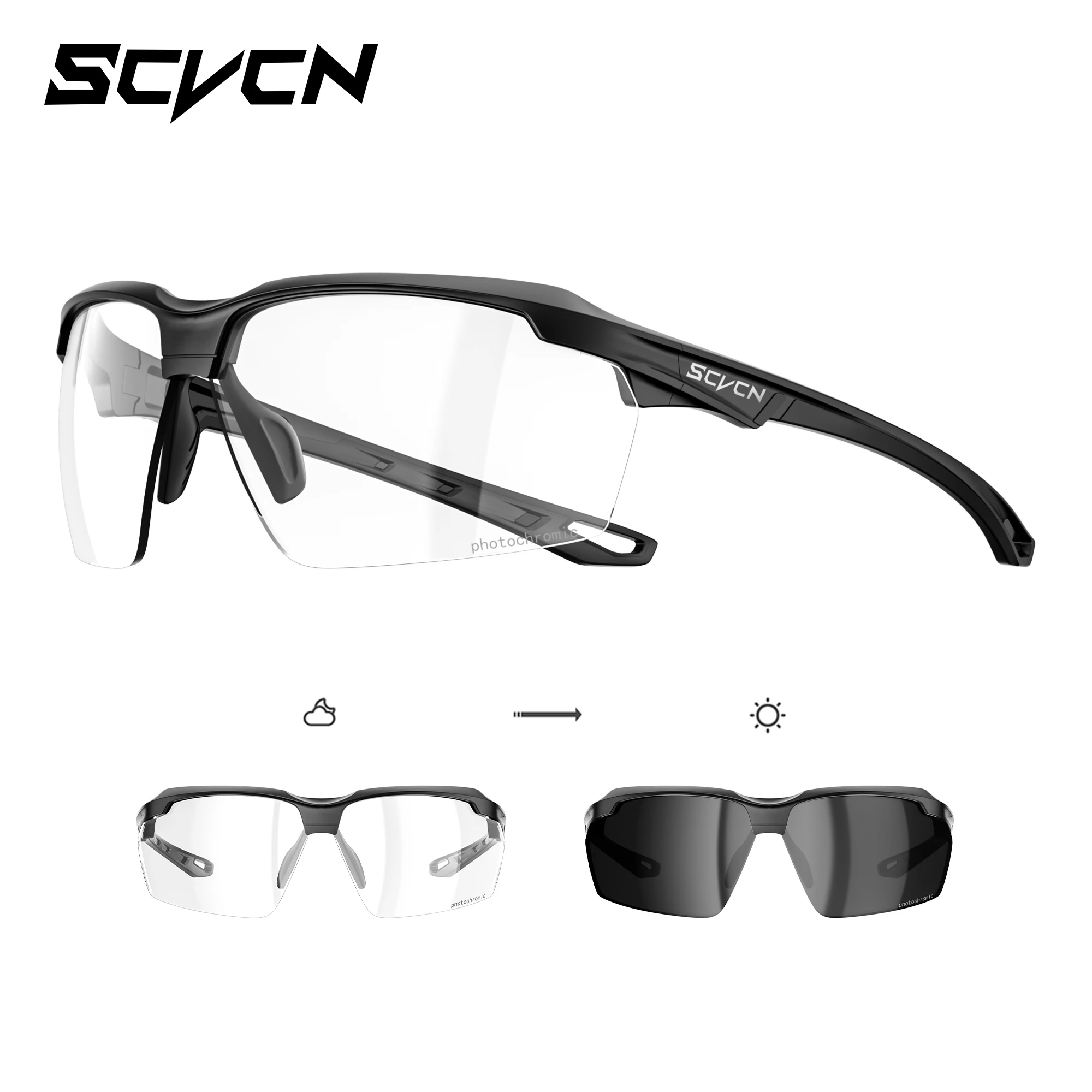 Photochromic Sports Sunglasses - Unisex UV400 Cycling & Running Eyewear