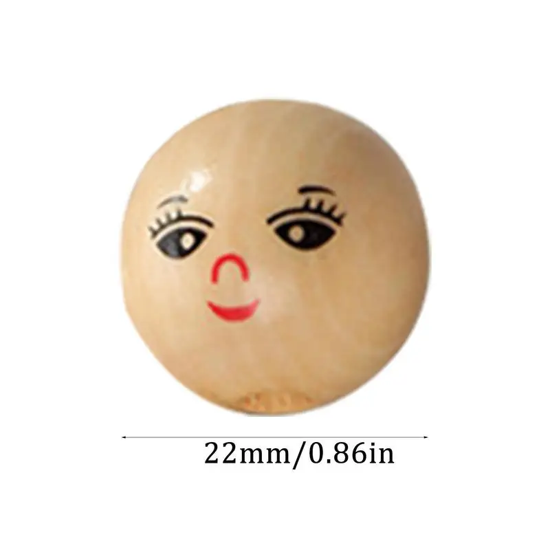 20pcs Smile Face Wooden Beads 22mm 25mm Wooden Beads Balls with Hole for DIY Craft Jewellery Bracelet Necklace Making