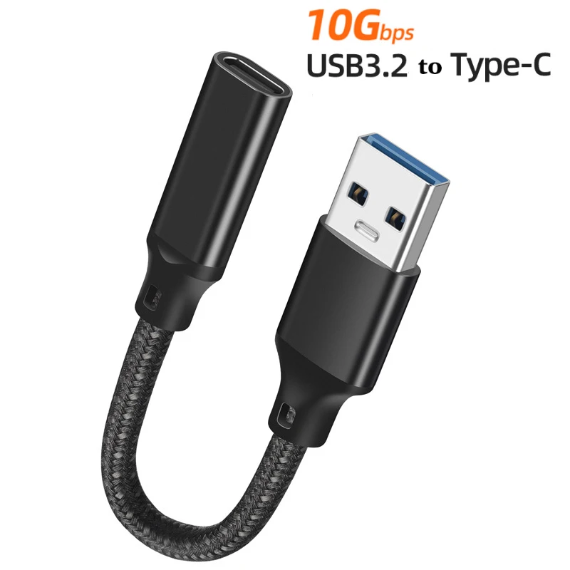 Usb A 3.2 A Tipo C Femmina 10Gbps Prolunga Cavo Corto Ricarica Rapida 3A 60W Cavo Per Iphone Macbook Adattatore Per Auricolari Huawei