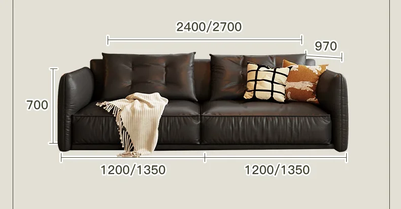 

Leather Curved Sofa Retro Shaped Mid-Ancient Corner Sofa