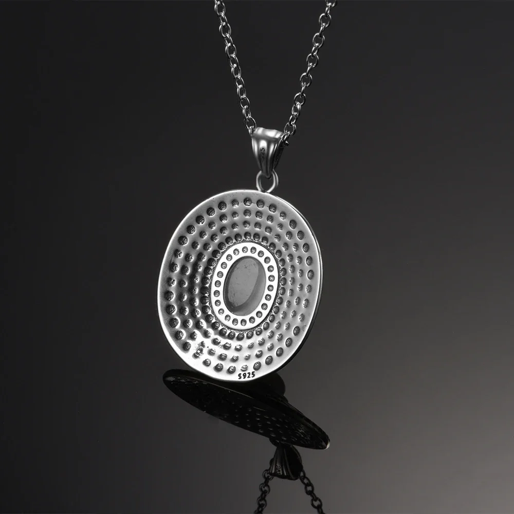Natural Oval Moonstone Pendants Necklaces for Women 925 Sterling Silver Necklaces Classic Jewelry Birthday Gift