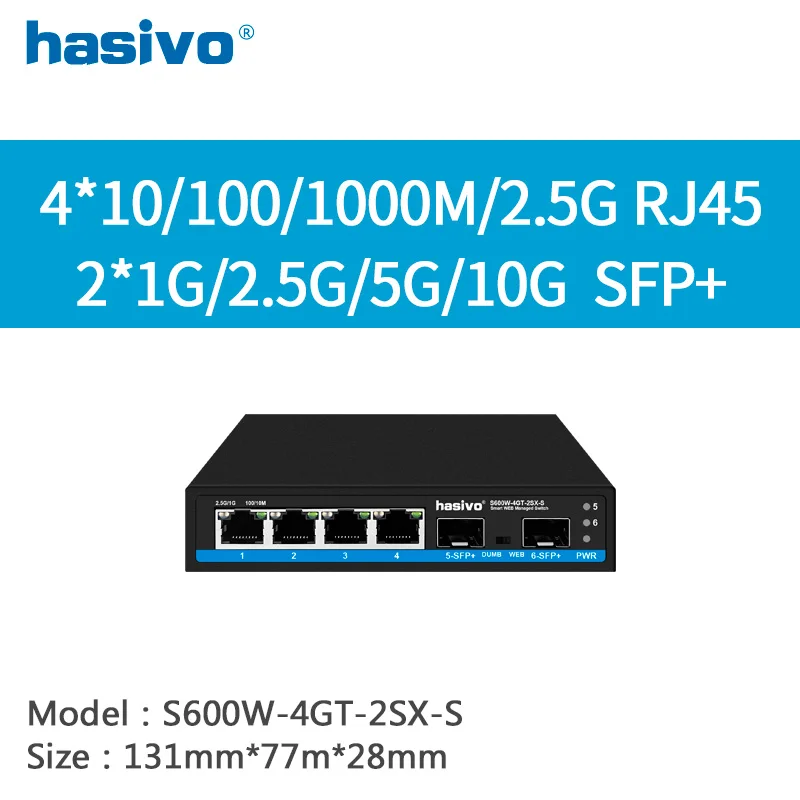 Interruptor Inteligente de Portas 25 Gbps Rj45 com 2x10g Sfp Mais 10gbps