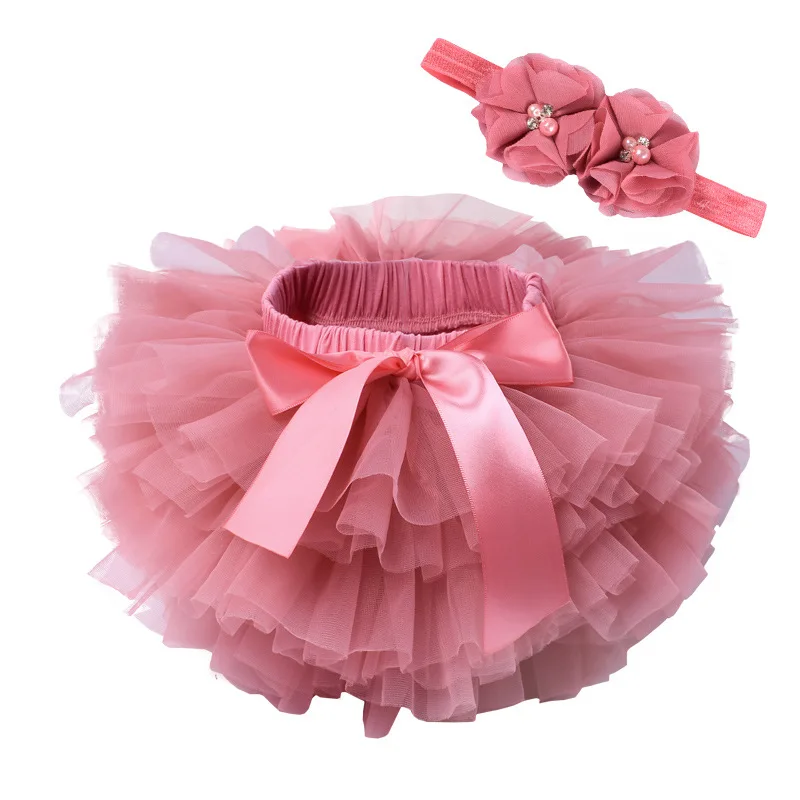 Baby Girls Tulle Tutu Bloomers Infant Newborn Diapers Cover 2pcs