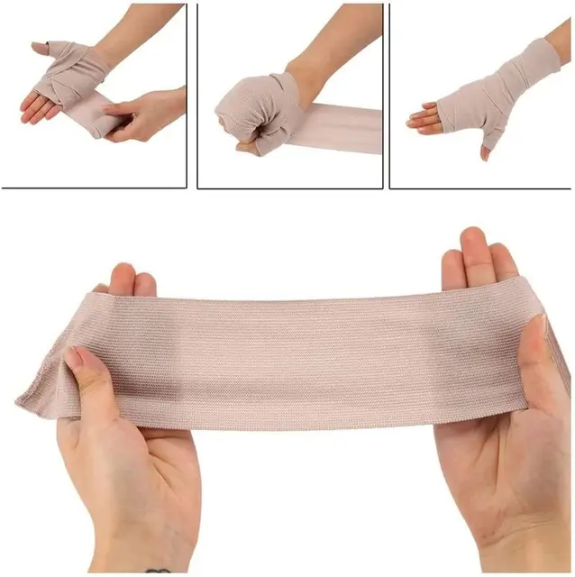 Pack of 4 High Elastic Compression Bandage with Clip Closure Athletic Sports Stretch Wraps Compression Fixation 5