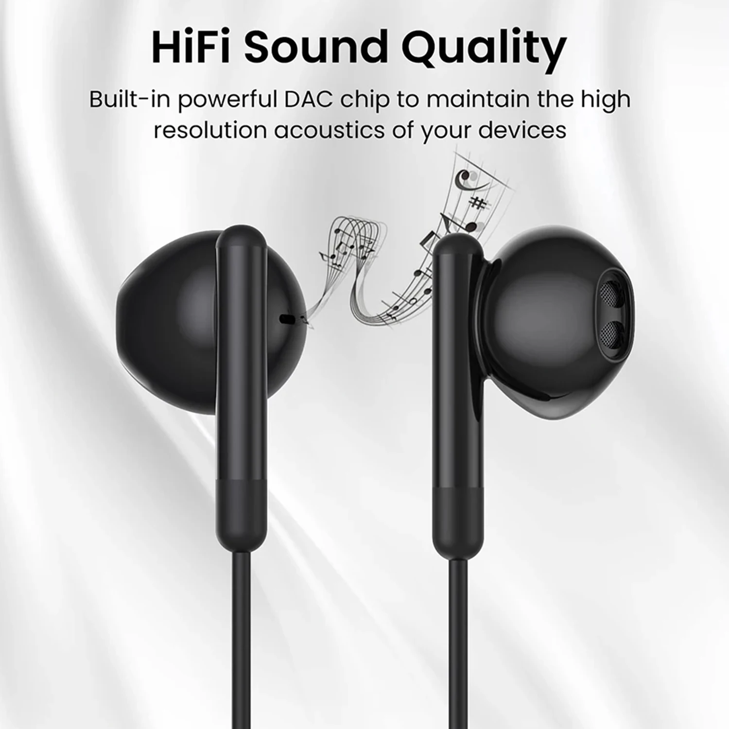 High-Fidelity USB-C Wired Earphones with Volume Control and Microphone