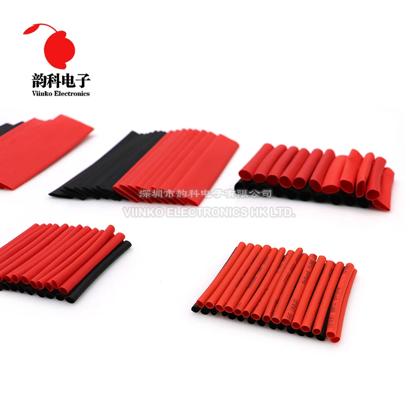 2:1 Heat Shrink Tube Insulation Sleeving Red Black Polyolefin Assortment Kit Electrical Wire Cable Shrinkage heatshrink 127pcs