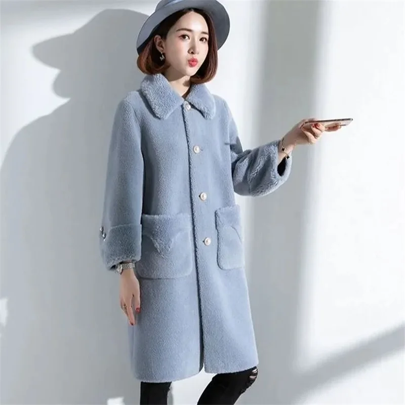 High-Quality Sheep Shearing Coat Women's Mid To Long Integrated
