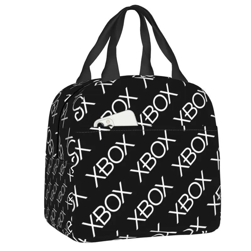 Custom Classic Xbox Logo Lunch Bag Women Game Gamer Gifts Cooler Warm Insulated Lunch Box Per La Scuola Dei Bambini