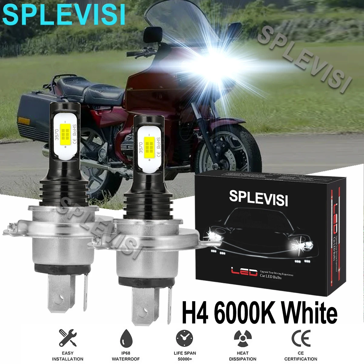 2X 70W White Led Motorcycle Headlight For Bmw F650 1997-2001 Bmw F650Gs 2003-2007 R Nine T Scrambler 2016-2018 Led Moto