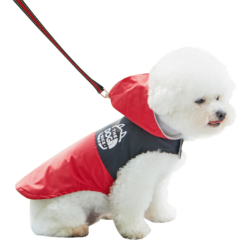 Pet Dog Waterproof Raincoat Hard Shell Jacket-Small & Medium Pets Autumn Winter Fleece Hoodie Coat with Rainproof Fabric