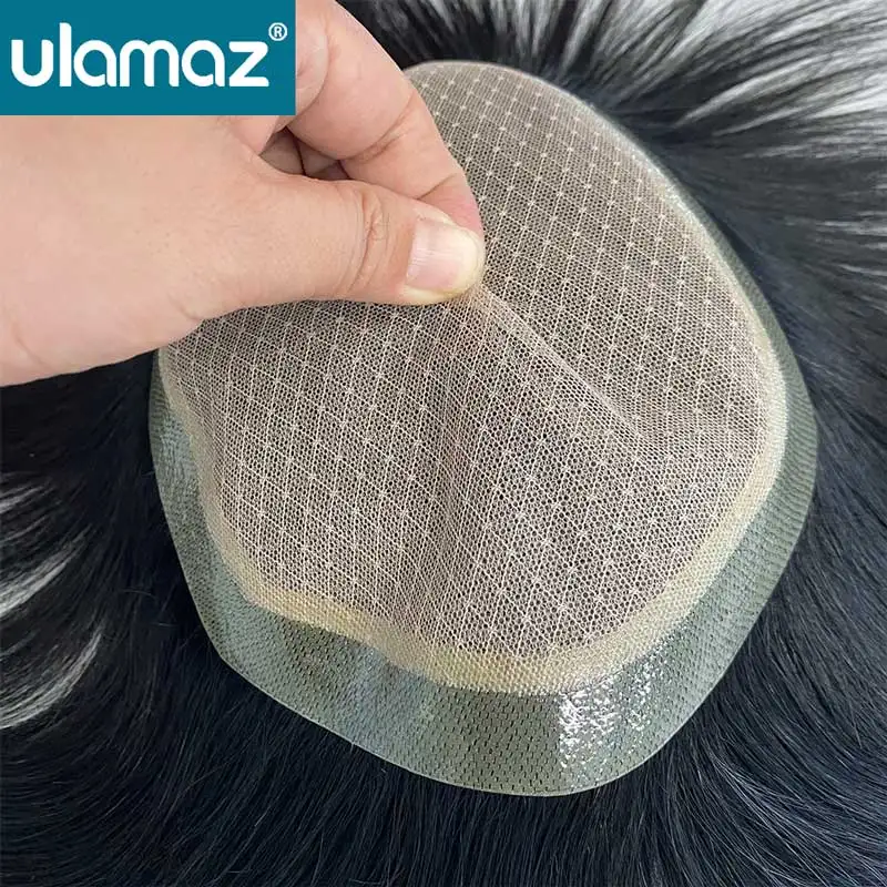 Silk Base Toupee Realistic Men's Wig Lace Hair System Wigs Human Hair Male Hair Prosthesis Asian Wig Man Natural Hair Hairpiece 5